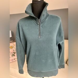 ATHLETA- NORDIC TEAL QUARTER ZIP - SIZE XS